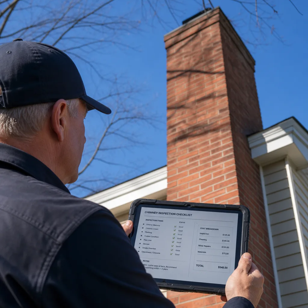 Illustration for chimney inspection cost